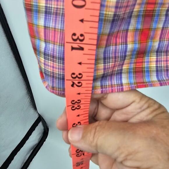 Alan Flusser Men’s M Multicolor Plaid Button-Up Shirt 100% Cotton Casual - Picture 7 of 9